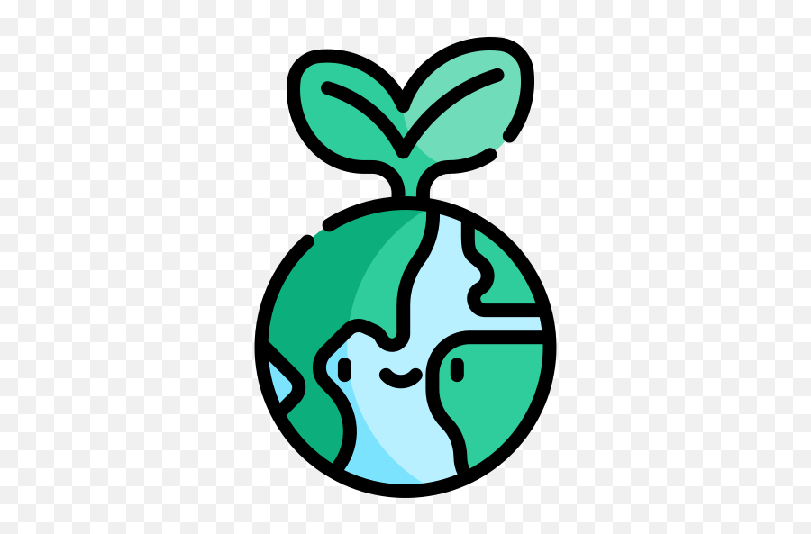 Download Green Planet Icon Kawaii Lineal Color Style - Green Planet Icon Png,Sustainable Icon