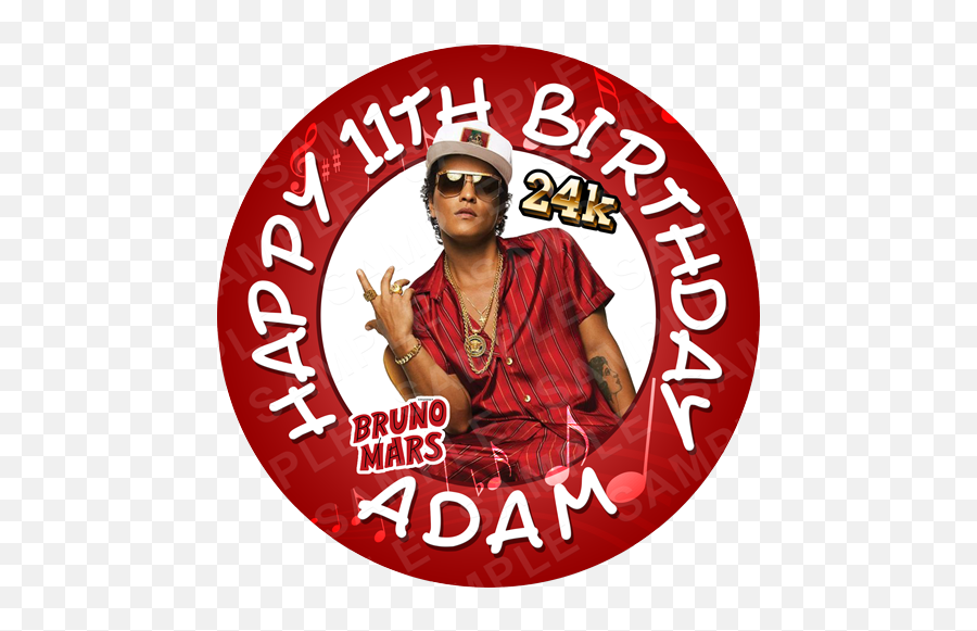 Bruno Mars - Bruno Mars Edible Cake Topper Png,Bruno Mars Png