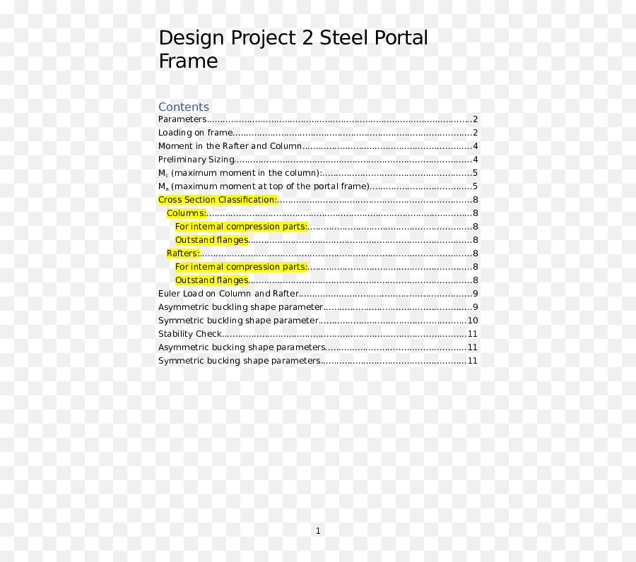 Doc Design Project 2 Steel Portal Frame Yaser Al - Tarawneh Document Png,Tw Steel Icon 45mm