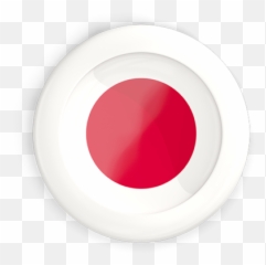 White Framed Round Button Illustration Of Flag Japan - Dot png