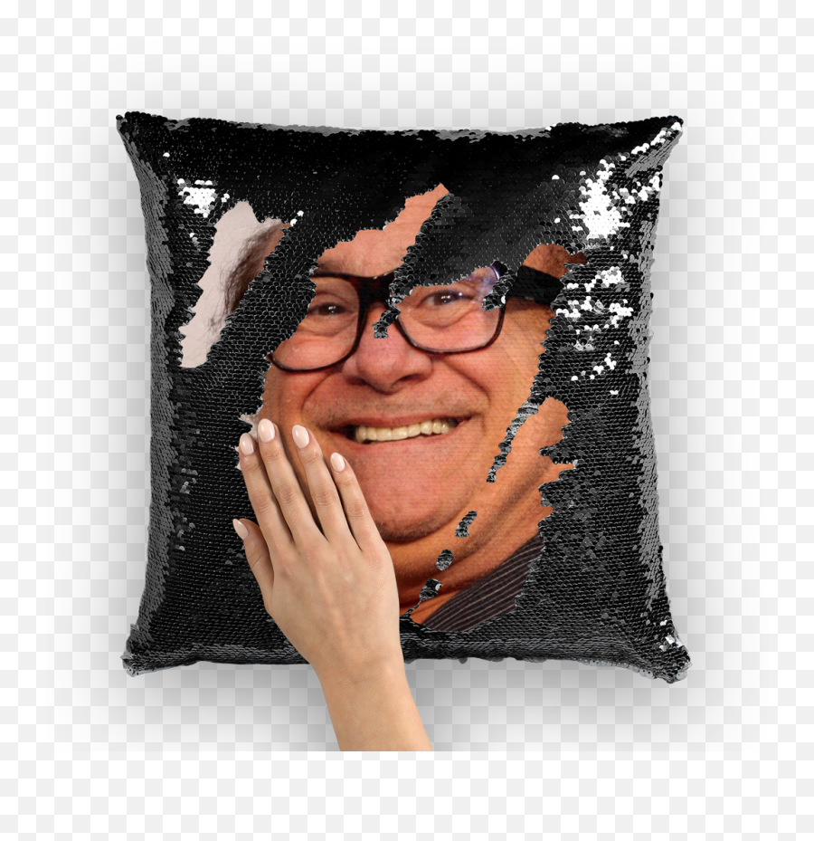 Danny Devito Sequin Cushion Cover - Nicolas Cage Sequin Throw Pillow Png,Cushion Png