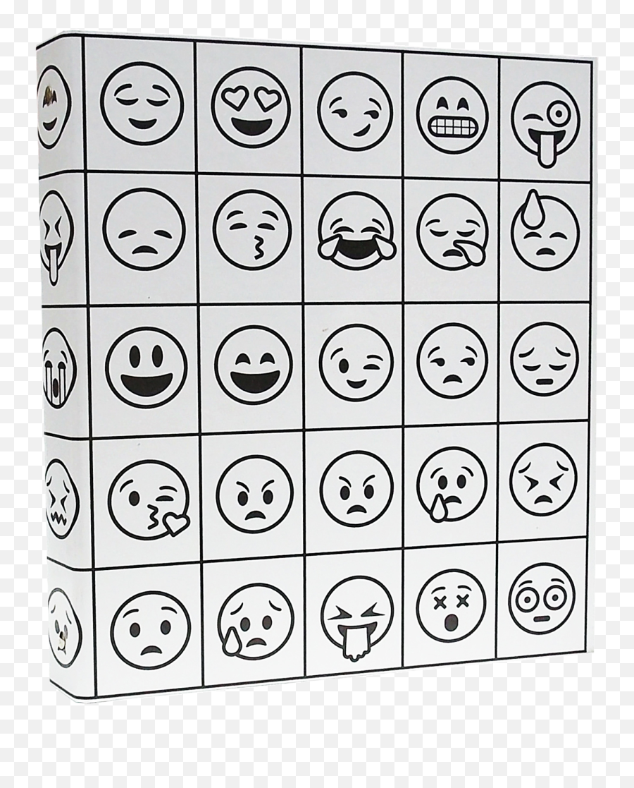 Illustrator - Coloring Binder In A Emoji Design 1inch 3ring Binder Emoji Black And White Lol Png,Ring Emoji Png