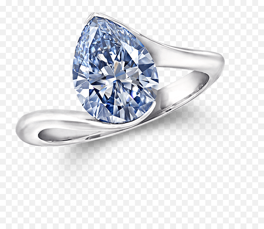 Download Pear Shape Blue Diamond Ring - Blue Diamond Rings For Engagement Png,Blue Diamond Png