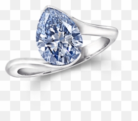 Download Pear Shape Blue Diamond Ring - Blue Diamond Rings For Engagement Png,Blue Diamond Png