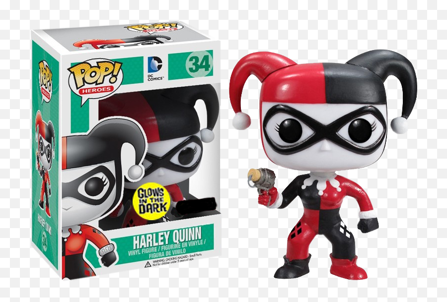 Funko Pop Batman - Harley Quinn Glow In The Dark 34 Harley Quinn Funko Pop Dc Comics Png,Harley Quinn Transparent