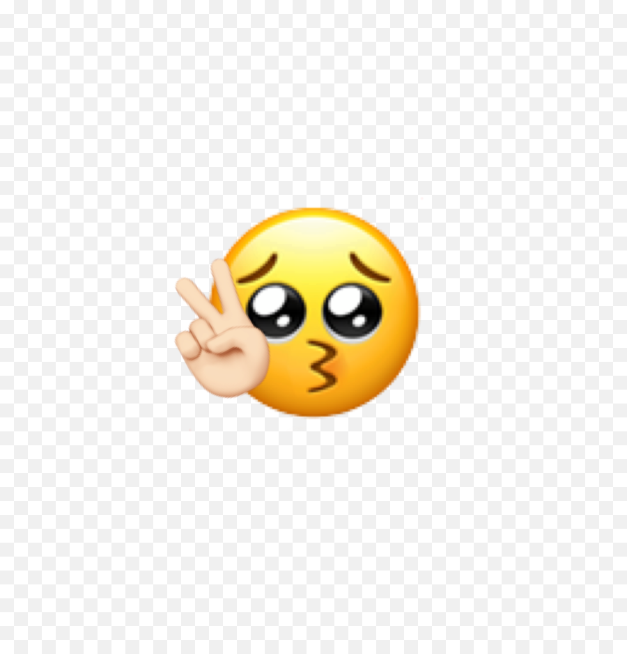 Download Kissy Peace Sign Puppy Dog Eyes - Sad Peace Sign Sad Emoji With Peace Sign Png,Eyes Emoji Png