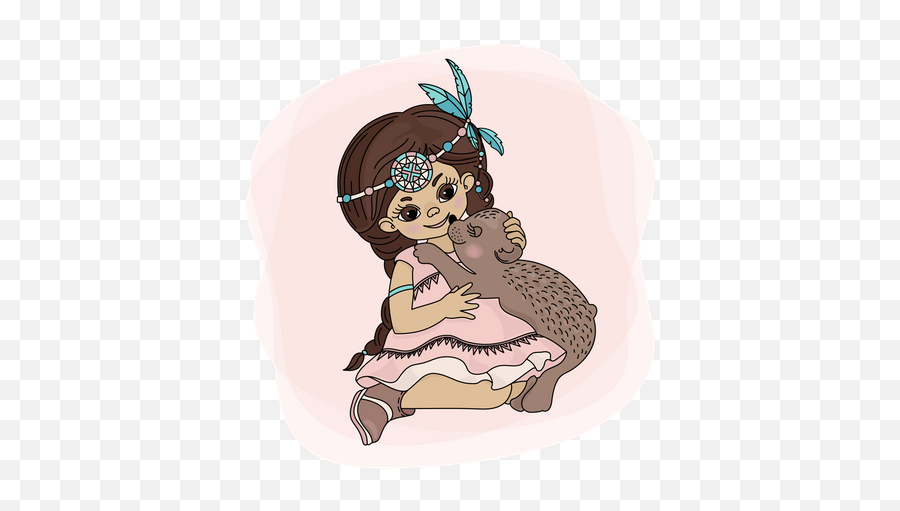 Premium Pocahontas Love Indian Princess Bear Illustration Download In Png U0026 Vector Format
