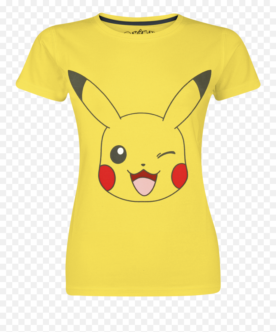Big Face Yellow T - Camisa De Pikachu Mujeres Png,Pikachu Face Png