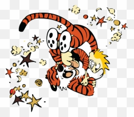 Hobbes - Calvin And Hobbes Fighting Cartoon Png,Calvin And Hobbes Png