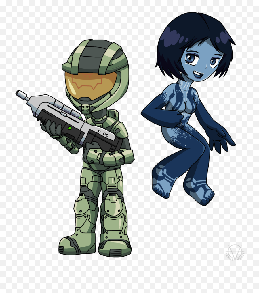 Chibi Master Chief Y Cortana Png Image - Master Chief E Cortana,Cortana Png