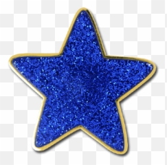 Glitter Star Badge - Blue Png