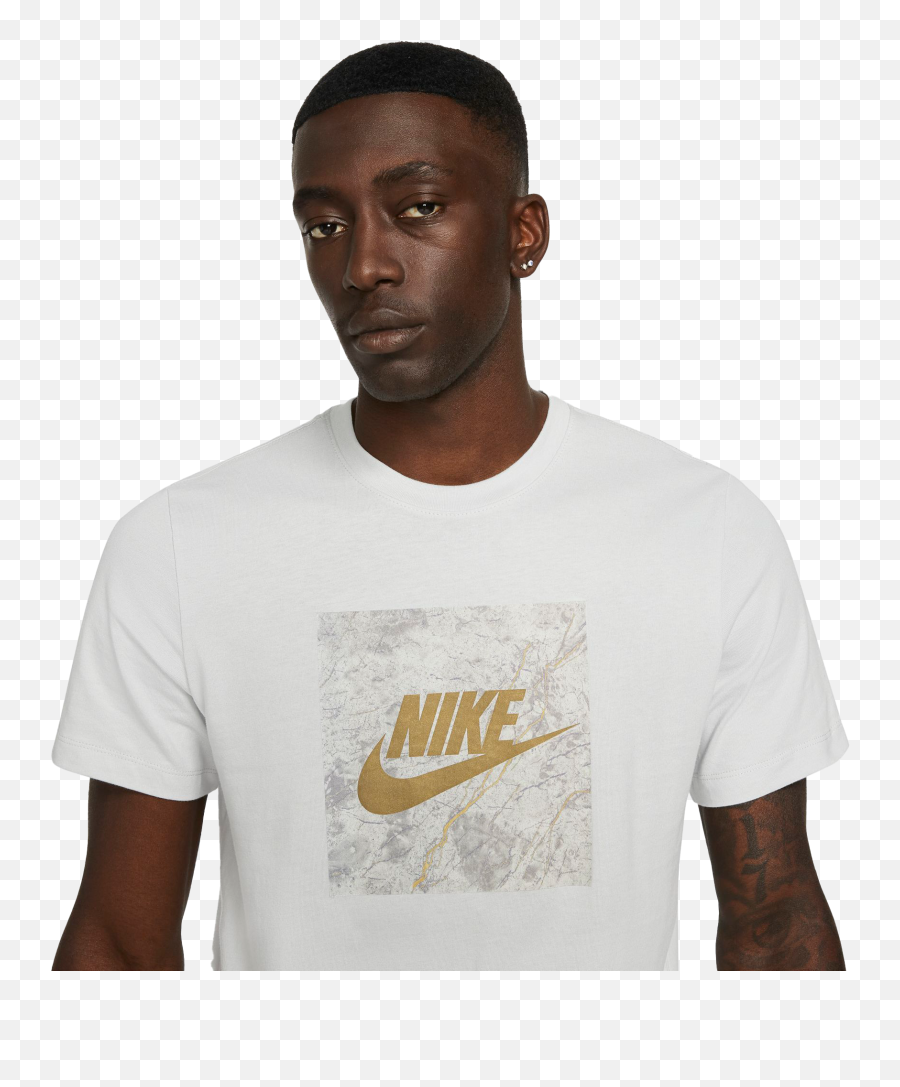 Nike Menu0027s Sportswear Marble Gold White Tee - Nike Png,Nike Sb Icon Crew Fleece