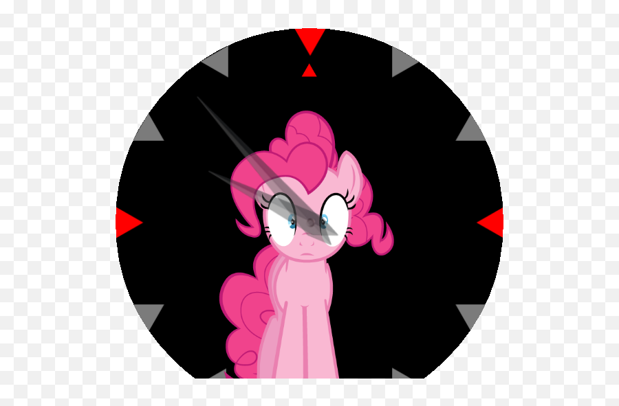 Pinkie Pie Clock Dark Round U2013 Watchfaces For Smart Watches - Cartoon Png,Pinkie Pie Png