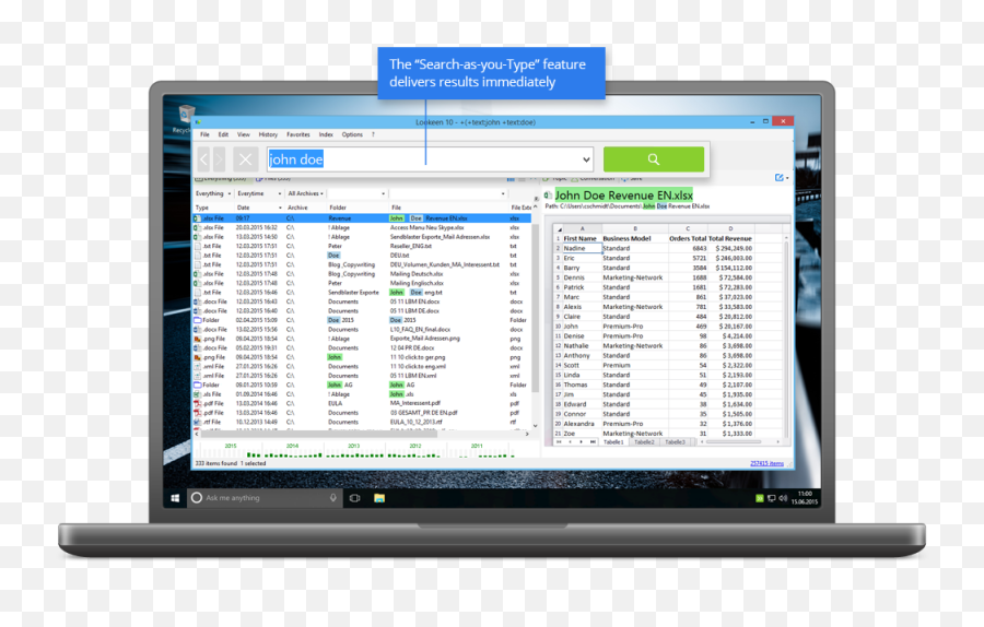 Windows And Outlook Search - Search Your Pc With Lookeen Lookeen Software Standard Edition Png,Refine Search Icon