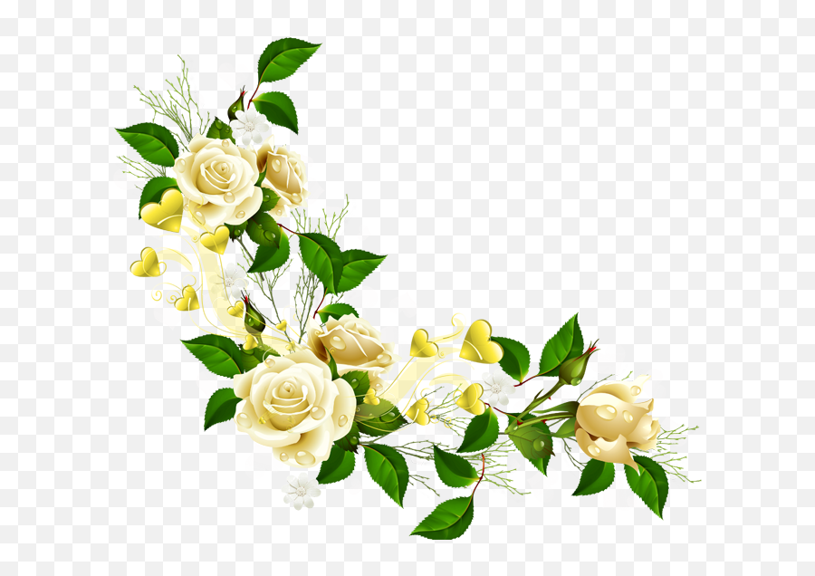 Border Flowers Clip Art - Corner Flower Png Download 650 Romantic Good Night Flowers For Lovers,Corner Flowers Png