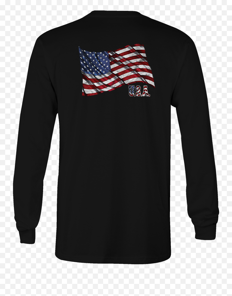 Long Sleeve Tshirt Usa Flag Waving - T Shirt Angry Ball Png,American Flag Waving Png