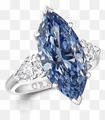 Marquise Cut Blue Diamond Ring - Blue Diamond Marquise Ring Png,Blue Diamond Png