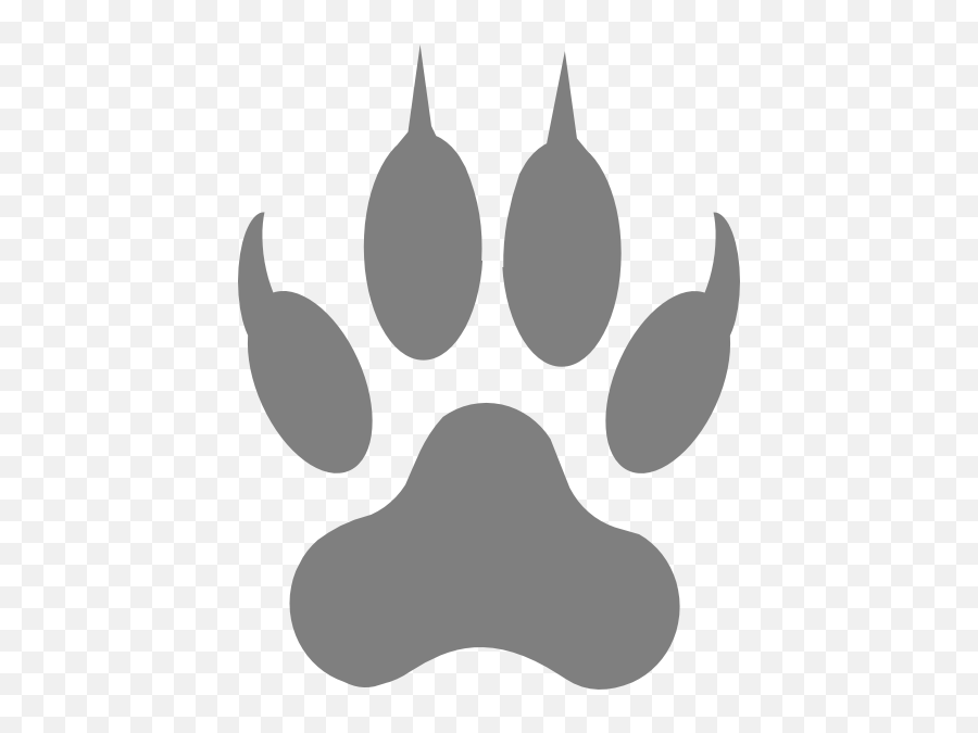 Gray Paw Print Clip Art - Gray Wolf Paw Print Png,Wolf Paw Png