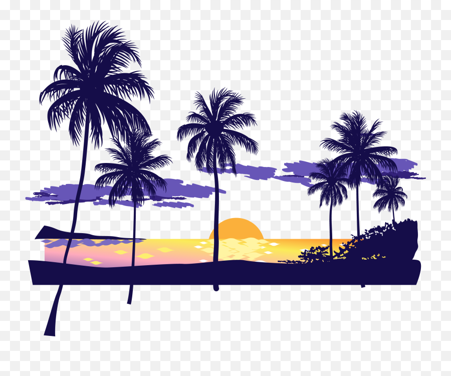 Dusk Drawing Amazing Sunset Frames - Transparent Beach Png Icon,Beach Png