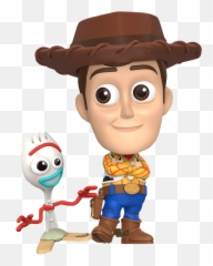 Toy Story 4 Woody With Forky Cosbaby Hot Toys Bobble - Head Woody Png Toy Story 4,Woody And Buzz Png