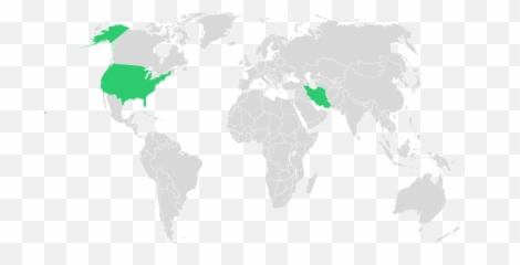 Example Creating A Map Of The World With Some Countries - World Map Iran And America Png,World Map Png