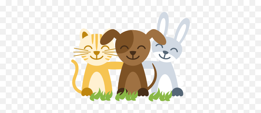 Happy Pets Petcare Vets - Cartoon Cat Dog And Bunny Png,Pets Png