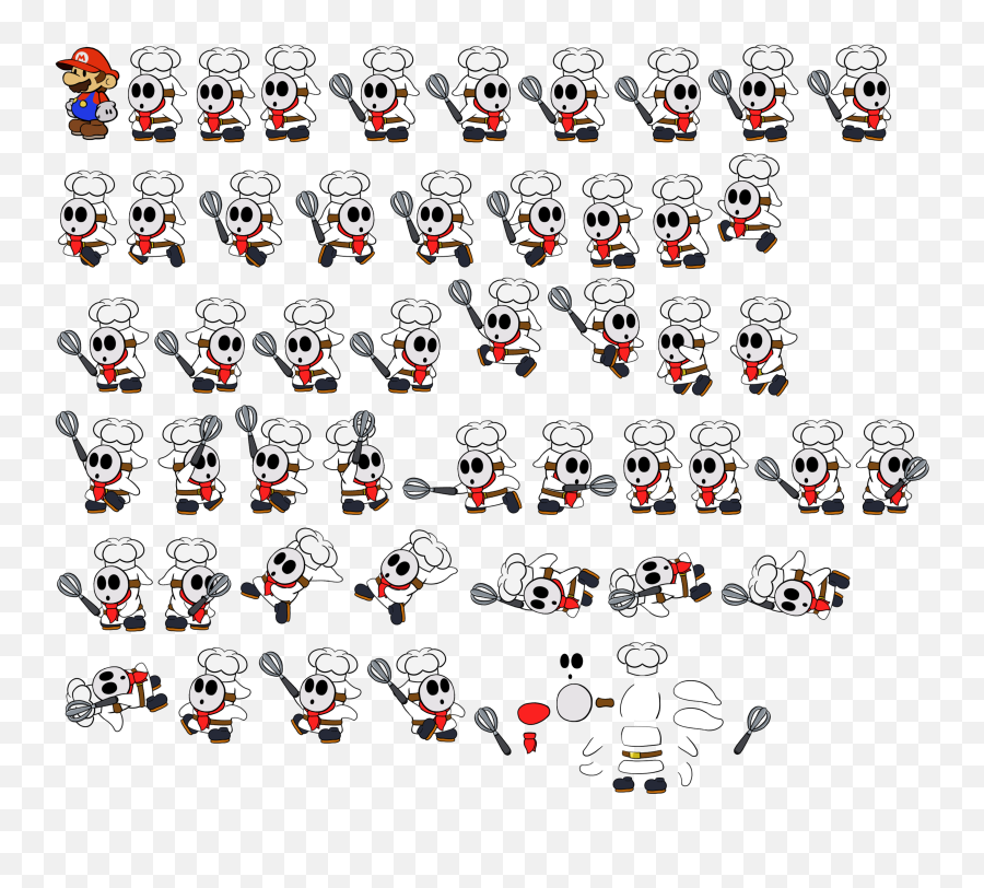 Shy Guy Chef Paper Mario - Shy Guy Pastry Chef Art Png,Shy Guy Png
