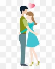 Hugging Clipart Transparent Background - Hugging Cartoon Couple Png,Hug Png