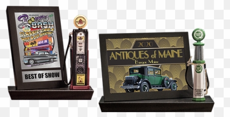 Gas Pump Awards Rallye Productions Dash Plaque Car - Antique png