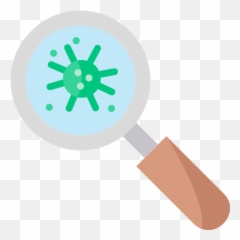 Coronavirus Covid Magnifying Glass Research Science Icon - Dot Png,Magnifying Glass Icon Free