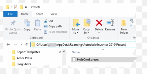 Using The New Autodesk Inventor 2019 Hole Presets - IMAGINiT Wordpress Plugin File On Desktop png