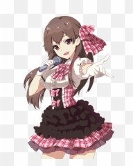 Stagenotenshi Chara8 - Anime Girl Singer Brown Hair Full Singing Transparent png