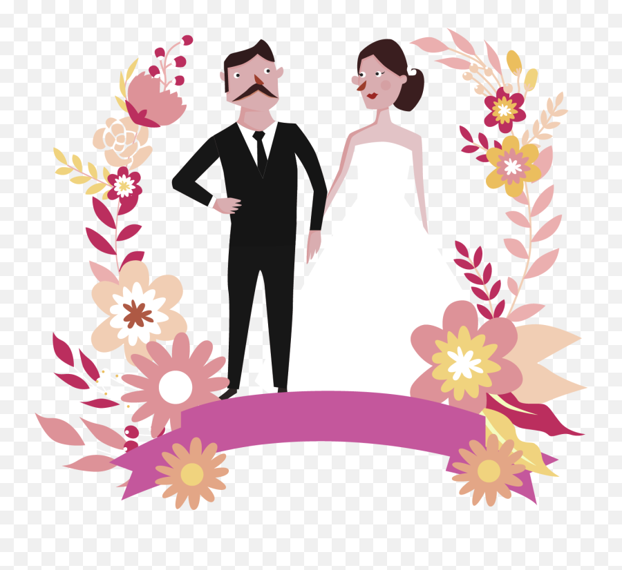 Wedding Bridegroom Clip Art Vector - Wedding Reception Clipart Png Pink,Wedding Vector Png