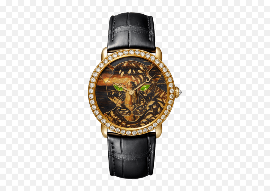 Crhpi01251 - Ronde Louis Cartier Wood And Gold Leaf Red Cartier Revelation D Une Panthere Png,Gold Leaf Png