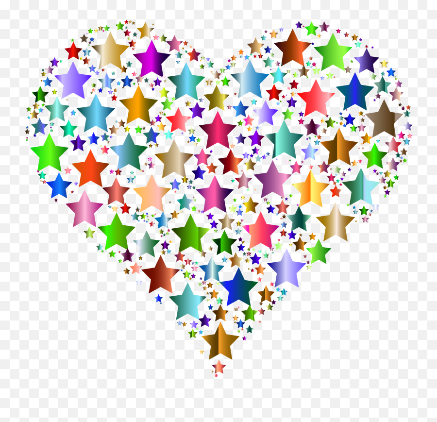 Download Hd Hearts And Stars Clipart - Colorful Stars Png,Hearts With Transparent Background