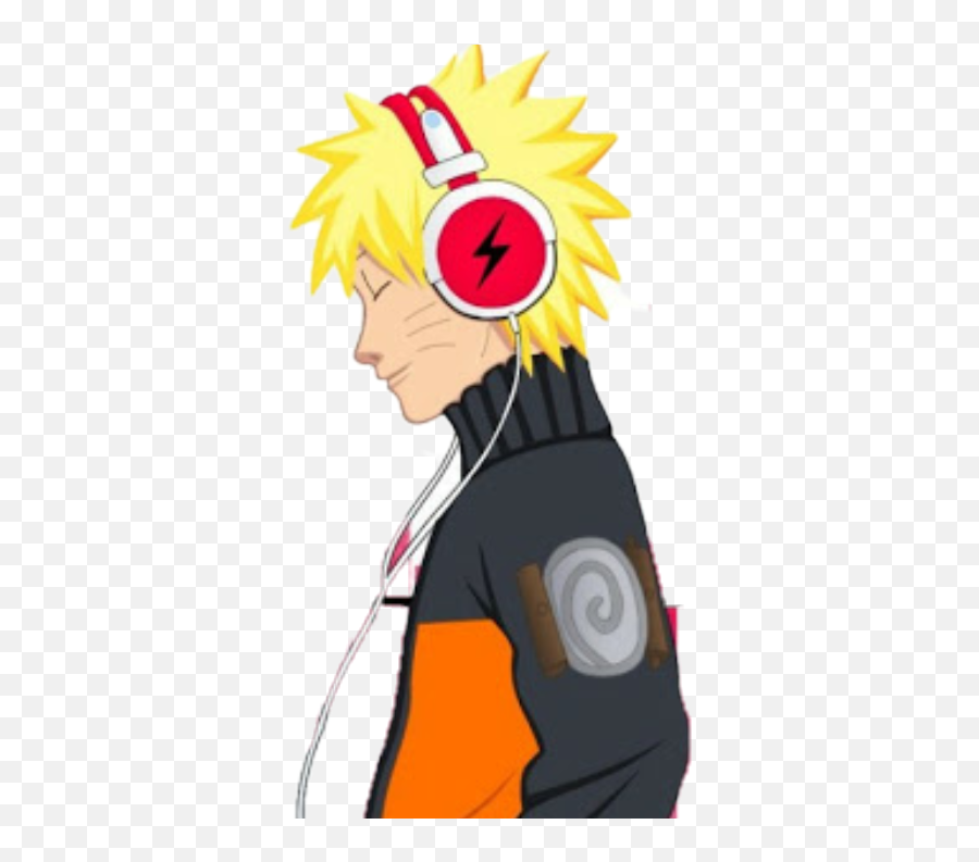 Download Hd Uzumaki Naruto Listening To Music Transparent - Listening To Music Sticker Png,Listening Png