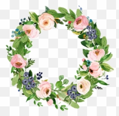 Watercolor Wreath Floral Flowers Roses Laurel Png - Ones That Love Us Never Really Leave Print
