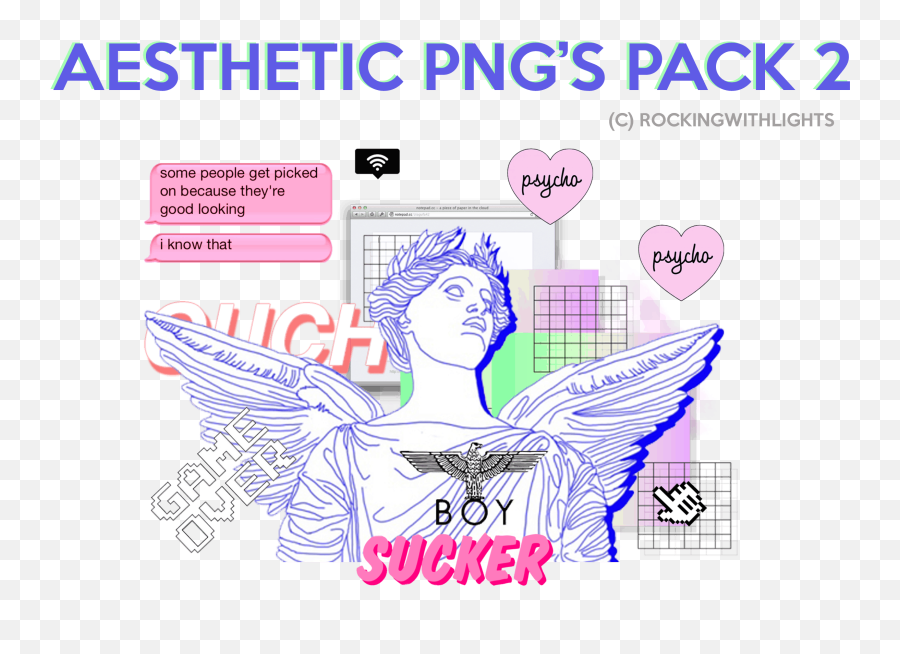 Download Hd Aesthetic Png Pack 2 By Rockingwithlights - Aesthetic Sticker Pack Png,Aesthetic Png Tumblr