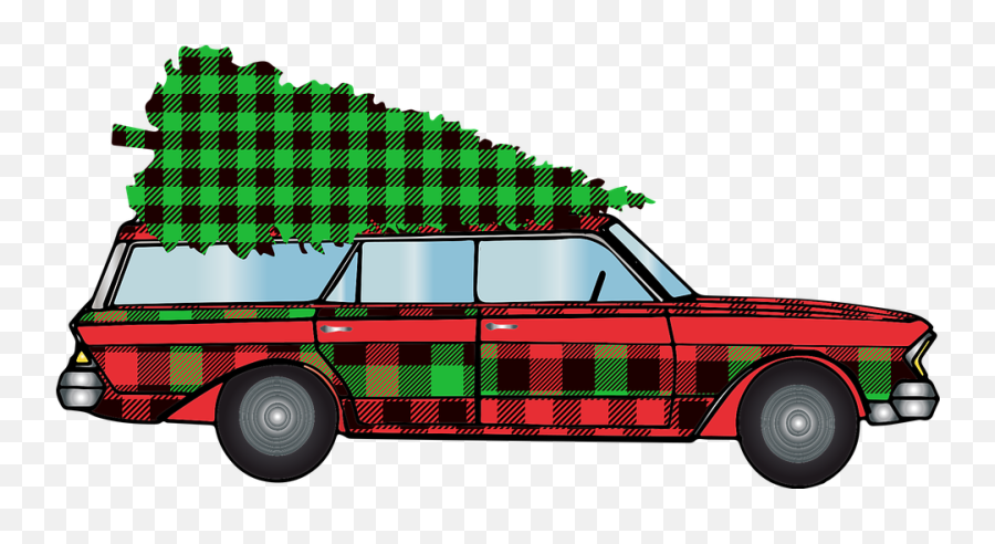 Woody Car Christmas Buffalo - Free Vector Graphic On Pixabay Plaid Christmas Tree Png,Woody Png