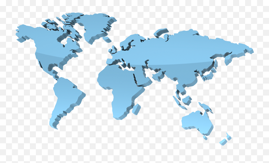 Map Png World Clipart Free Download - Free Transparent 3d World Map Blue,World Map Png