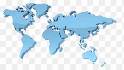 Map Png World Clipart Free Download - Free Transparent 3d World Map Blue,World Map Png