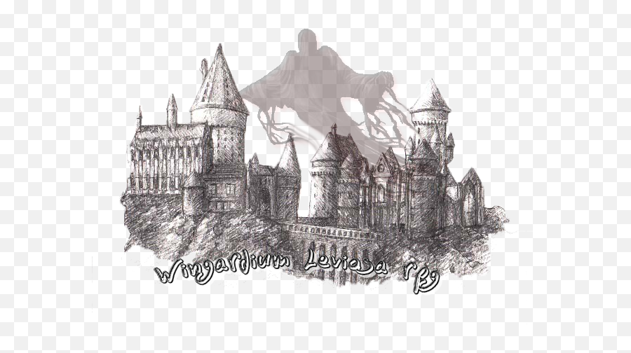 Potter Sketch Hogwarts School Of - Hogwarts Black And White Castle Png,Hogwarts Castle Png