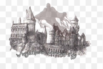 Potter Sketch Hogwarts School Of - Hogwarts Black And White Castle Png,Hogwarts Castle Png