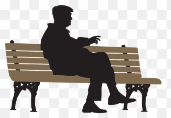 Alone Person Png - Old Man Sitting Silhouette