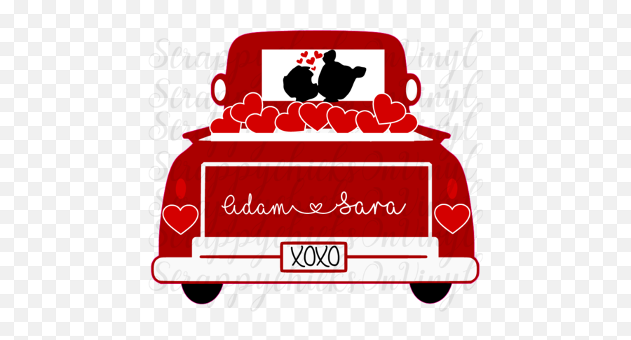 Be Mine Red Truck Valentines - Ready To Press Heat Transfer Valentine Red Truck Png,Red Truck Png