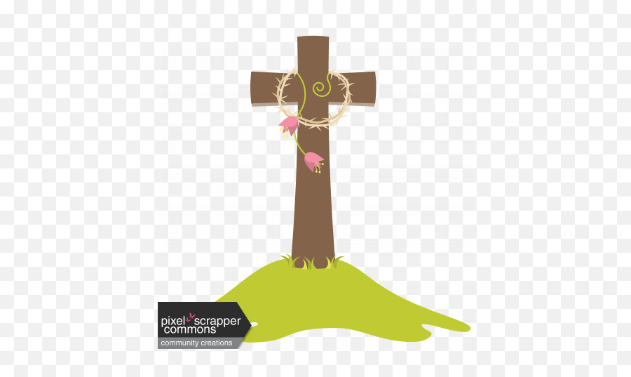 Easter 2017 Cross With Crown Of Thorns 01 Graphic By Tina - Christian Cross Png,Crown Of Thorns Transparent
