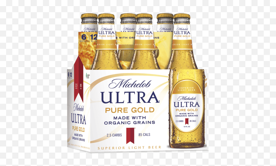 Michelob Ultra Pure Gold Organic Beer - Michelob Ultra Pure Gold Bottle Png,Michelob Ultra Logo