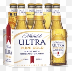 Michelob Ultra Pure Gold Organic Beer - Michelob Ultra Pure Gold Bottle Png,Michelob Ultra Logo