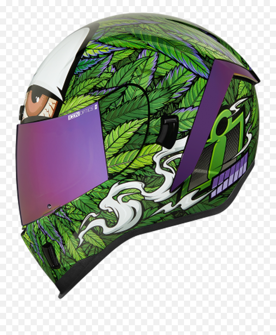 Icon Airform Ritemind Unisex Full Face Motorcycle Weed Pot Leaf Street Helmet Jtu0027s Cycles - Icon Ritemind Helmet Png,Leafs Icon