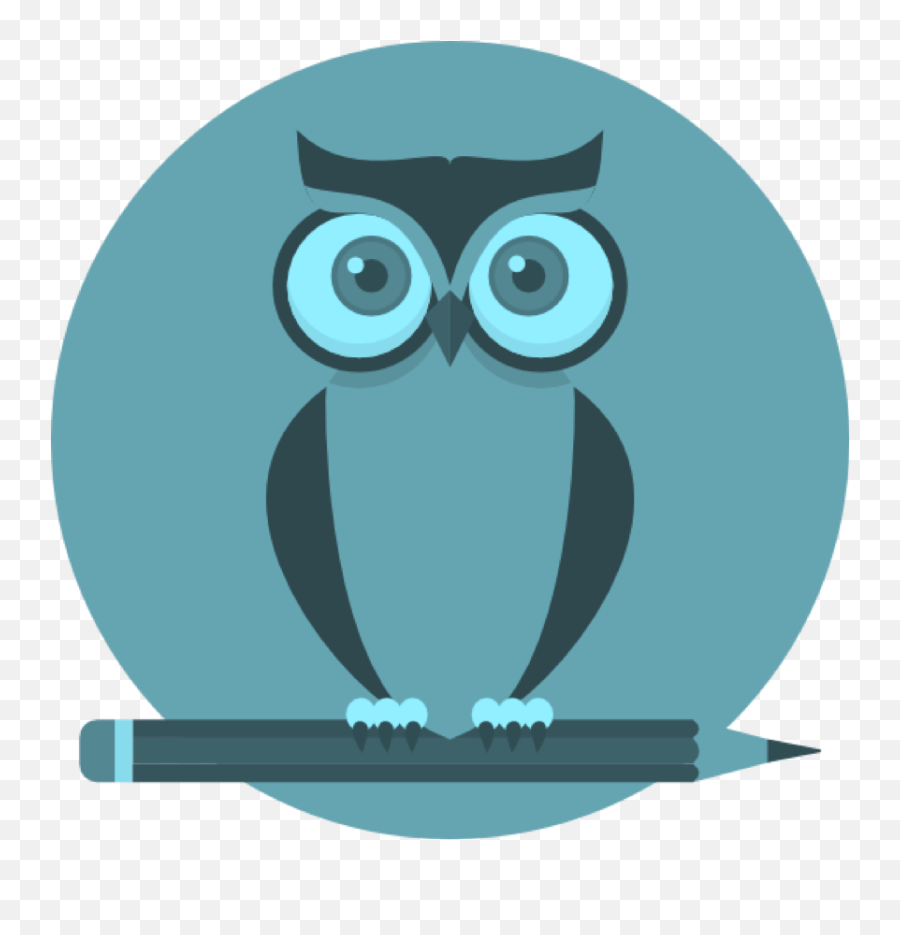 Owl With Pencil Teal Mono - Teacher Owl Icon Clipart Full Owl With Pencil Icon Png,Barn Owl Icon
